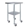 Amgood 24x24 Rolling Prep Table with Stainless Steel Top AMG WT-2424-WHEELS